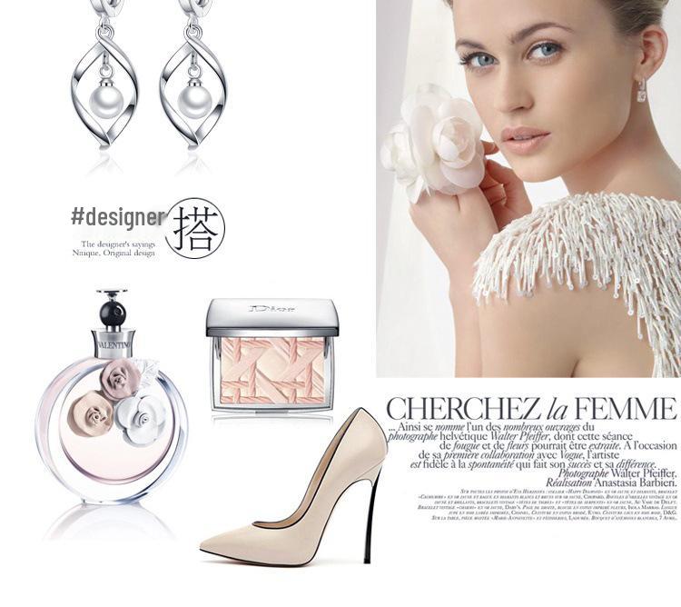 Chinese Style Pearl Twist Love Earrings: Long, Cute, Influencer-Inspired Dangle Jewelry