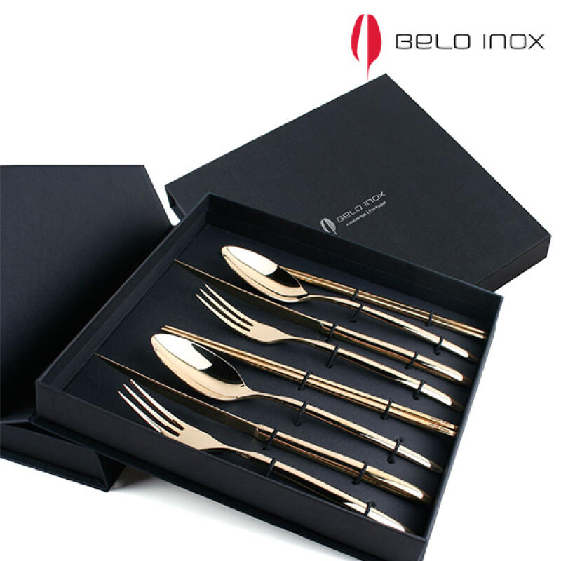 [belo inox] Platinum Gold 2-Person Cutlery Gift Set
