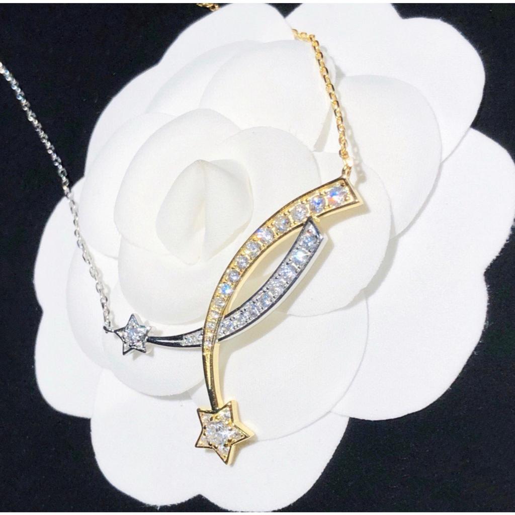 Comet and Meteor Necklace Pendant with Diamonds High-end Jewelry Brand Retro Palace Style Necklace Separation Electroplating