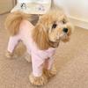 Elastischer Haustier-Jumpsuit Vierbeinige Hose Für Kleine Mittlere Hunde Cremefarbe Gemütliches Zuhause Basis-Shirt Winter Warme Hundekleidung