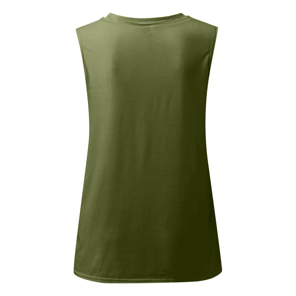 Damenmode V-Ausschnitt Pullover Ärmellos Lässiges T-Shirt Mit Bügel-Diamanten