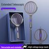 New 4-in-1 Foldable Electric Mosquito Swatter: Rechargeable Telescopic Killer Lamp & Wall-Mounted Swatter.