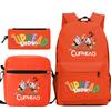Cartoon Teacup Head Cuphead Student Backpack Oblique Span Bag Pencil Bag Primary And Secondary School Students Children'S Schoolbag Three-Piece Set