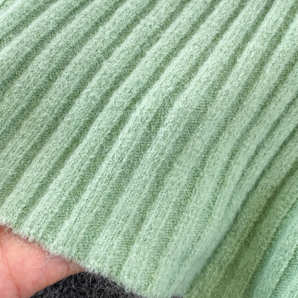 Mujer Otoño Invierno cuello redondo con cuentas cintura alta corto abierto ombligo suéter de dos piezas de punto camiseta sin mangas vestido