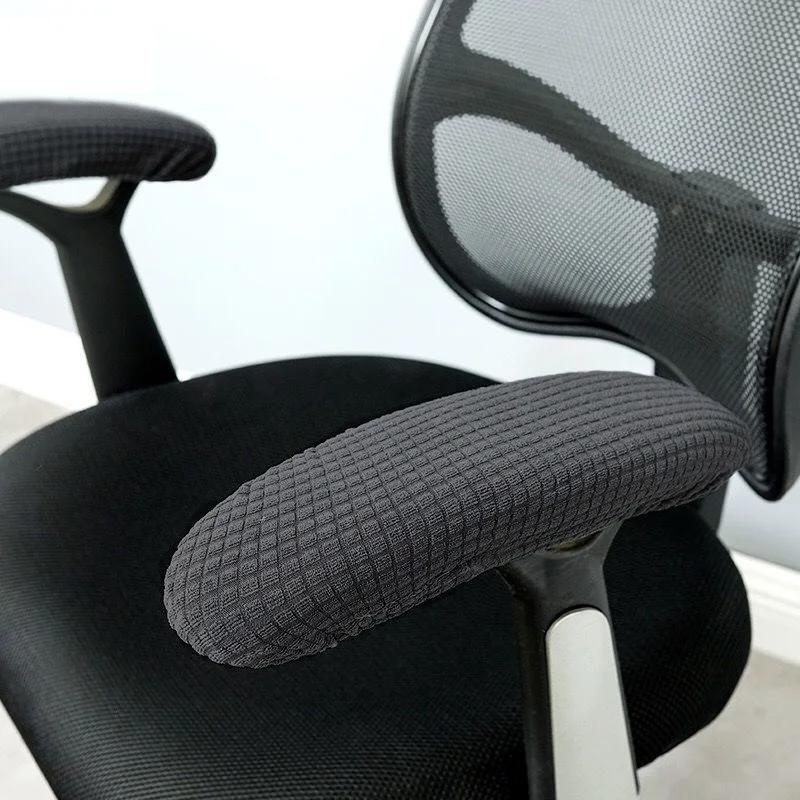 2pcs/Set Armchair Cover Elastic Solid Color Office Chair Elbow Arm Universal Rotating Computer Chair Armrest Cover for Decor