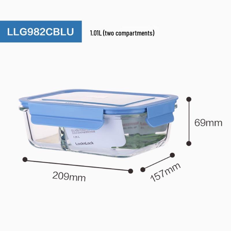 Lock & Lock 2-Piece Heat-Resistant Glass Lunch Box Set: Microwave and Refrigerator Safe, Sealed for Freshness. Gift-Ready.