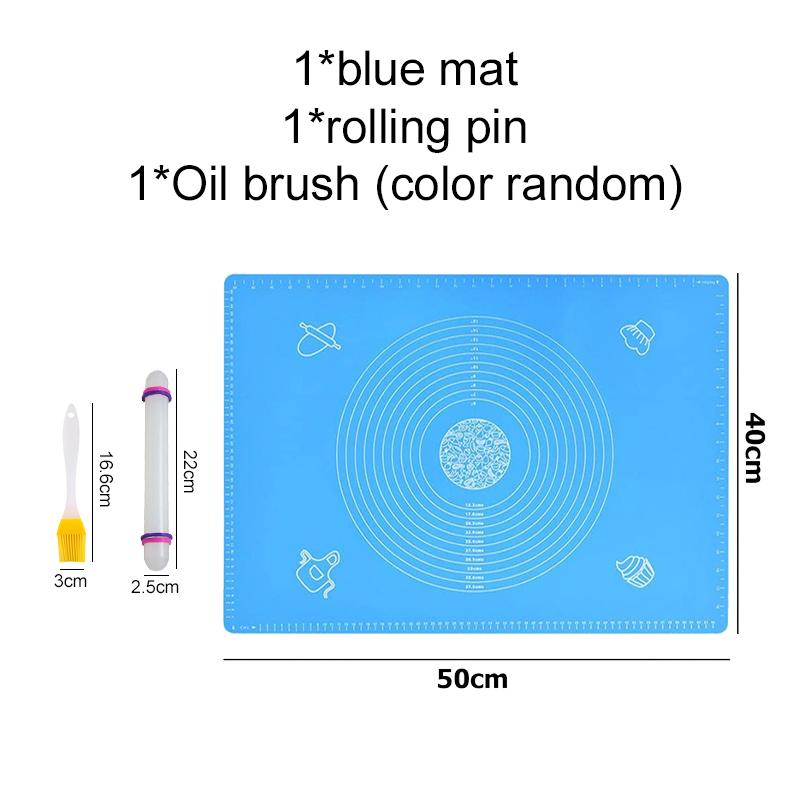 Household Kitchen Baking Tools Silicone Kneading Pad Plastic Rolling Pin Spring Printed Press Mold DIY Handmade Cake Making TMZ