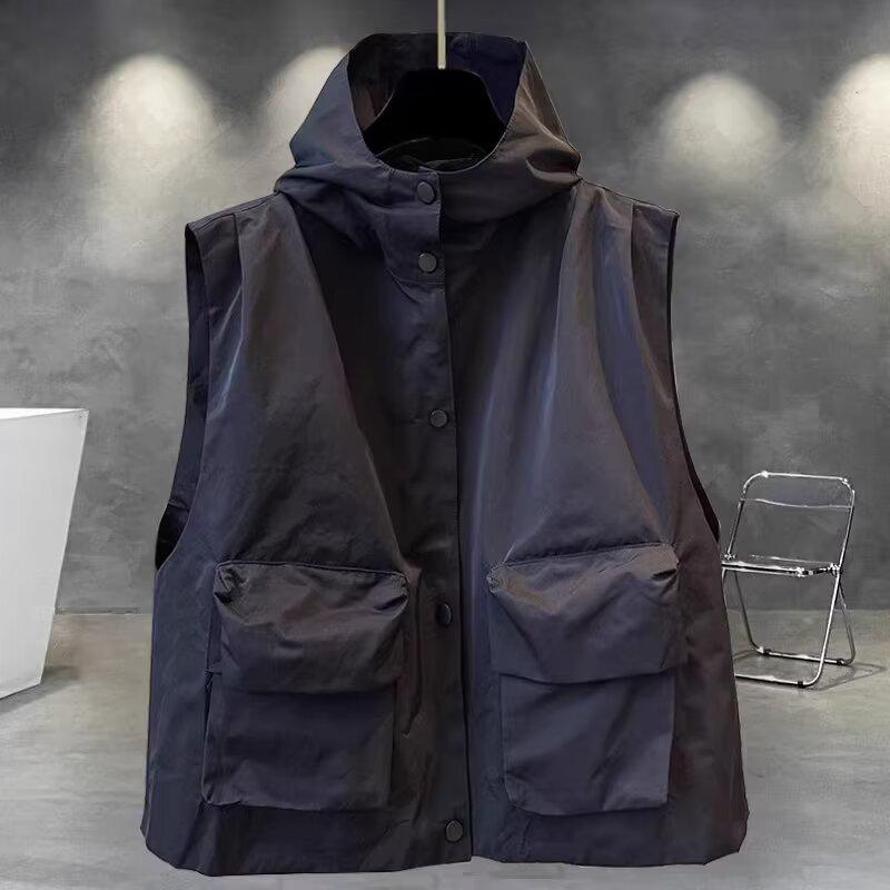 Summer Light Hooded Vest: Unisex Japanese-Style Loose Casual Wear