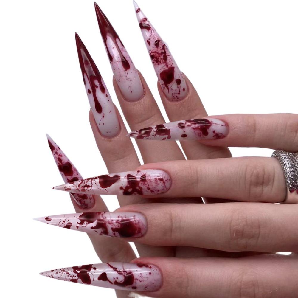 Visual Impact Halloween Press On Nails Various Styles Skeleton Patterned Fake Nails  Cosplay
