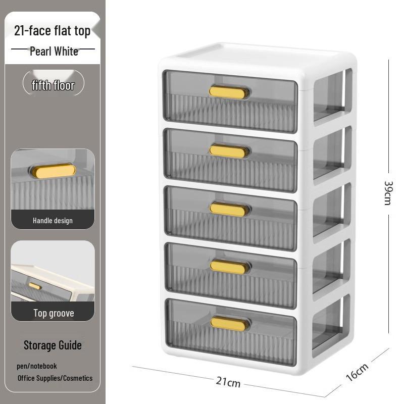 Transparent Large Capacity Cosmetic Storage Box with Drawers for Makeup, Jewelry, and Masks