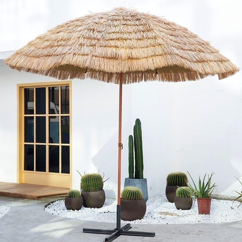 Imitation Thatch Outdoor Sunshade Umbrella - Garden, Courtyard, and Photography Decor Prop