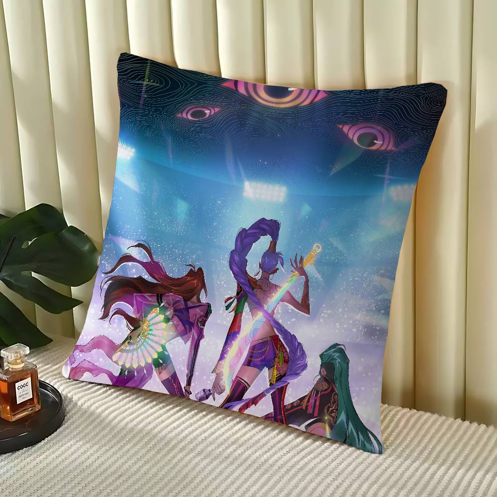 KPop Demon Hunters Office Cushion Pillowcase Car Cushion Cover45X45CM Lumbar Pillowcase Sofa Pillowcover