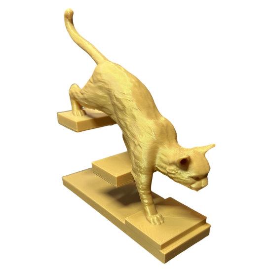 Yousheng 3D Printed Cat Dog Figurine, 3D Stair Animal Sculpture, Cat/Dog Shape Stepping Sculpture, Artistic Desktop Ornament золотистый