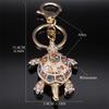Exquisite Colorful Crystal Turtle Key Ring Holder for Women Men Alloy Rhinestone Animal Keychain Charm Jewelry Gifts K5205S03
