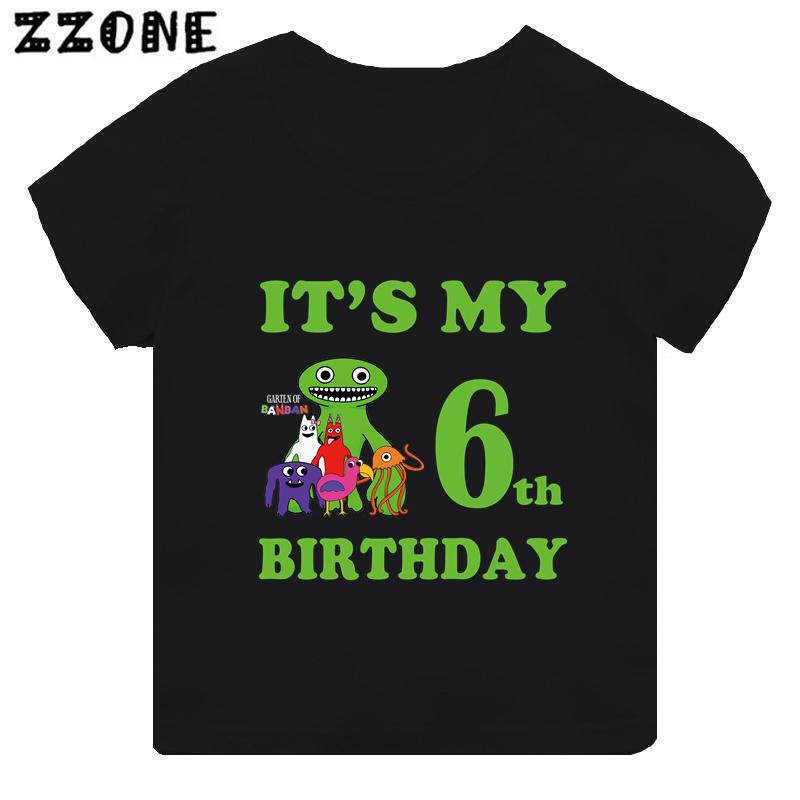 Hot Game Garten of Banban Print Kids Clothes It's My Birthday Boys Girls T Shirt Baby Children T-Shirts