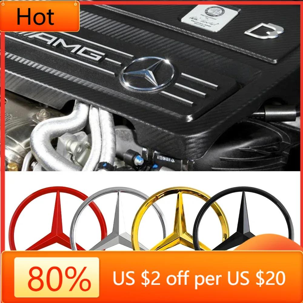 AMG W220 For Benz Hot 70mm Car Styling Engine Logo Decor Hood Emblem Sticker For Mercedes Benz W203 W204 W205 W209 W210 W211 W21