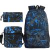 Backpack Set, Heat Transfer Student Schoolbag, Oxford Cloth Backpack + Shoulder Bag + Pencil Case Three-piece Set