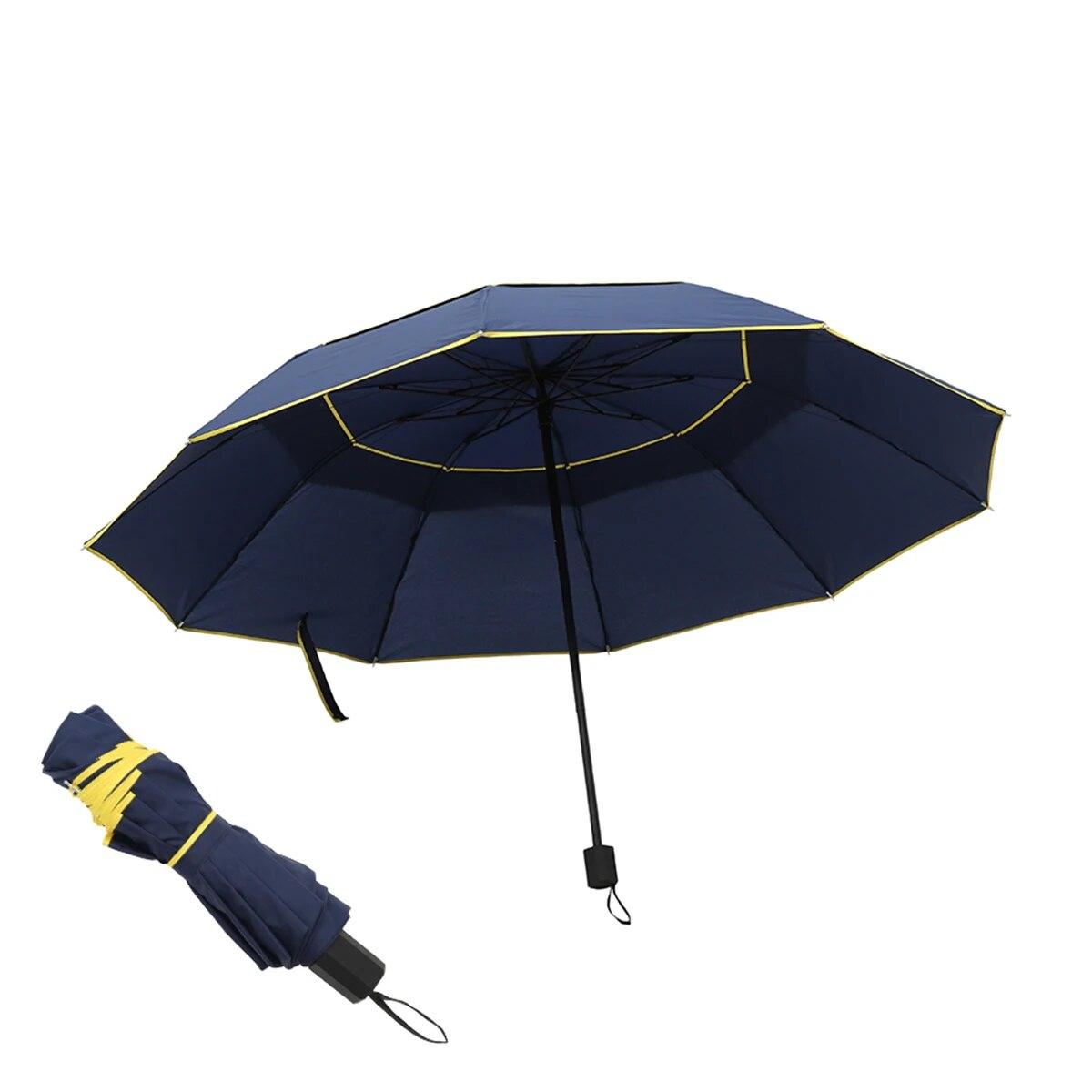 

Водонепроницаемый уличный плащ, ветрозащитный зонт, тройной ветрозащитный двухслойный мужской большой зонт, ветрозащитный солнцезащитный зонт, большой зонт