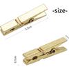 Mini Plastic Clips, 100 Pieces Utility Photo Clips Paper Peg Clothes Line Clips - 3.5 x 0.5 x 0.7cm, Gold