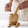 Kuchenny Młynek do Pieprzu Drewniany Rozdrabniacz do Przypraw Zestaw Moździerz i Tłuczek do Czosnku Sezamu Suszonych Owoców Orzechów Włoskich Tabletek Przepis