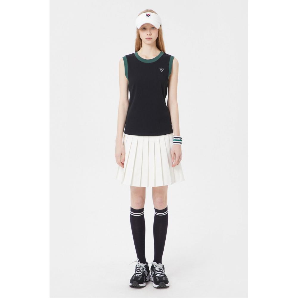

LUCKYMARCHE ColorLine Ribbed Sleeveless TshirtQWTAX23411BKX