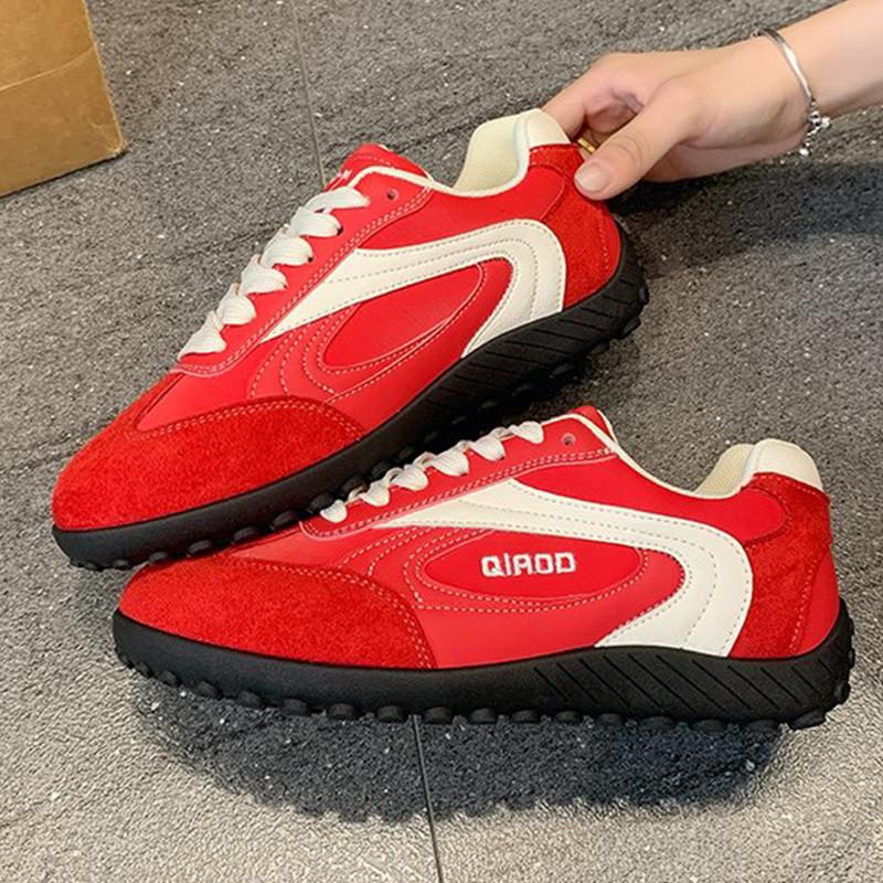 Fashion Fashion Mix Color Women'sneakers Autumn 2025 Lace Up Lightweight Walking Sports Shoes Woman Faux Suede Flats Casual Flats Female