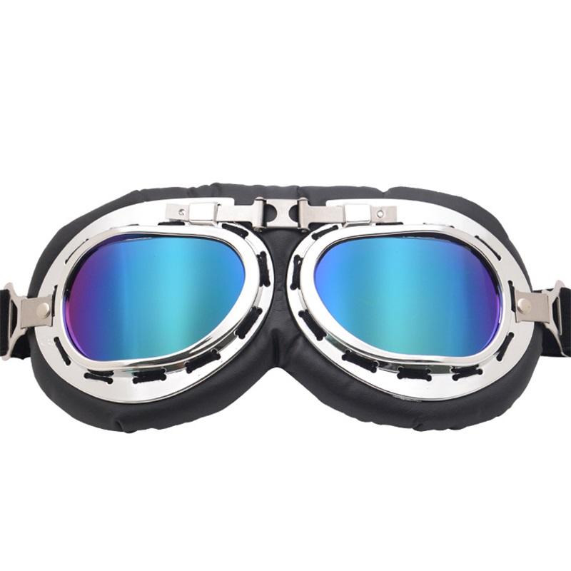Vintage Goggles Harley Style Silver Frame Copper Motorcycle Windproof Protective Eyewear Retro Goggles For Karting Riding And Biking
