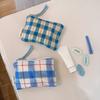 Borsa da cosmetico a fiori e quadri alla moda, pochette, grande capacità, organizer da viaggio, trousse, mini rossetti, borsa per riporre il trucco