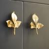 Personalized Ginkgo Leaf Door Pulls Brass Closet Door Handle Olive Leaf Small Handle  Home
