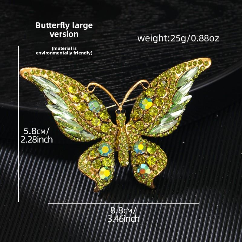 Vintage Crystal Diamond Butterfly Brooch Women's Premium Sense Animal Insect Brooch Clothing Accessories Eco-Friendly Brooch