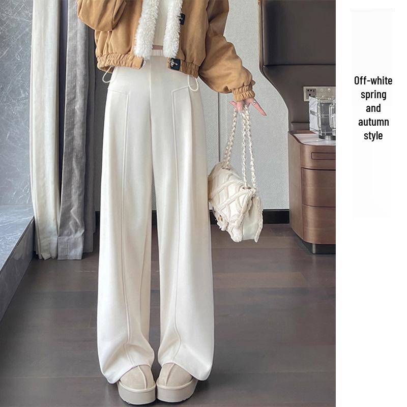 Autumn Winter Retro Wool Maternity Loose Wide-Leg Pants XL