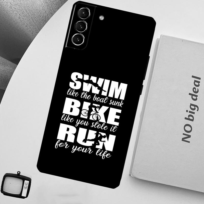

Triathlon Tri Life Swim Bike Run Phone Case For Samsung Galaxy S26 S24 Ultra S20 S21 S22 S23 Plus S10 S24 FE S25 Ultra Cover Galaxy S25