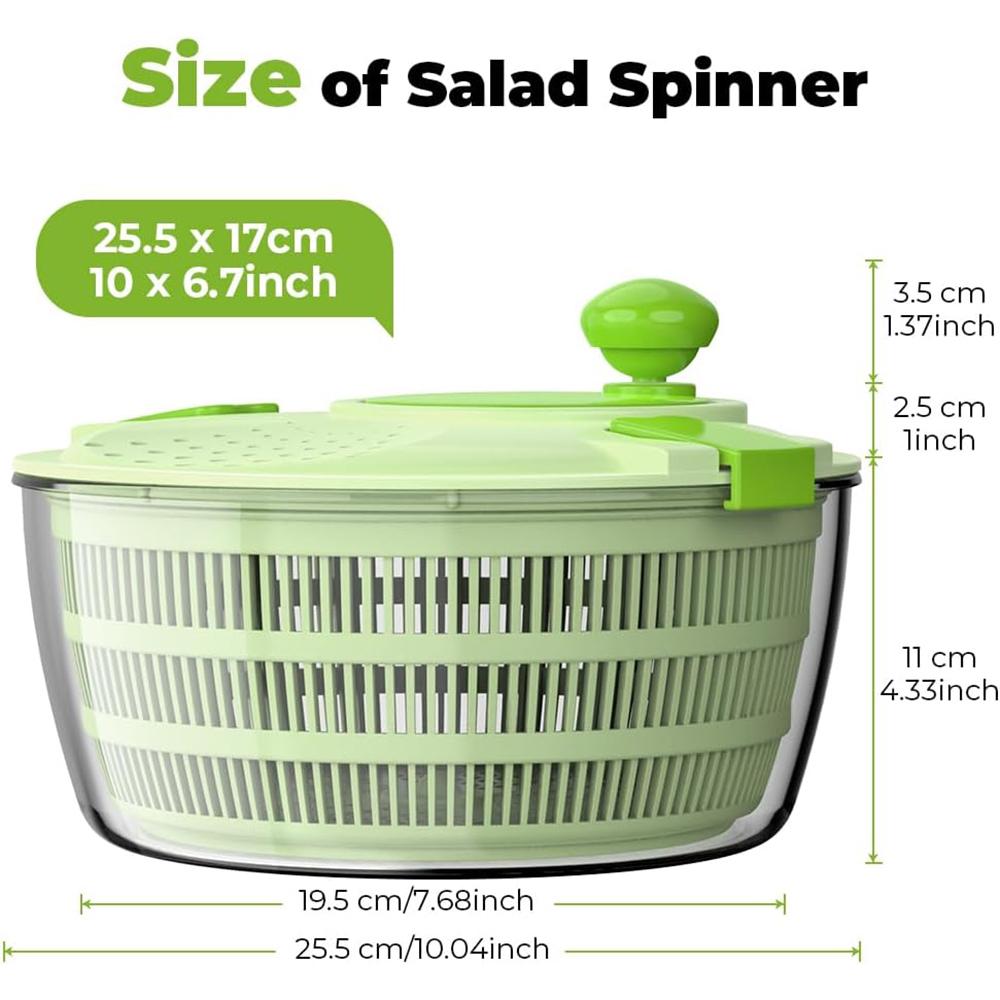 LMETJMA Quick Dry Salad Spinner 4.2L Salad Washer Labor Saving Lettuce Spinner Multiple Water Outlet Lettuce Drainer
