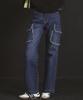 PRENDA Frayed Pocket Denim Pants Mid Blue