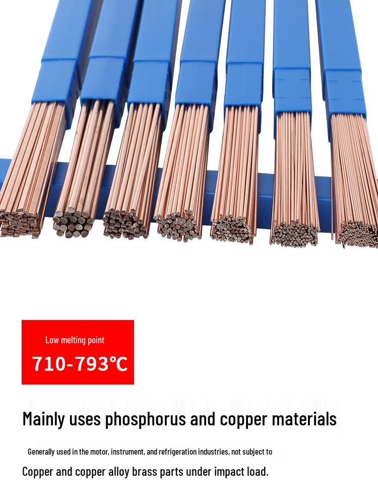 Phosphor Bronze Brazing Rod L201, Silver BCu93P Wire for HVAC Copper Pipe Gas Welding.