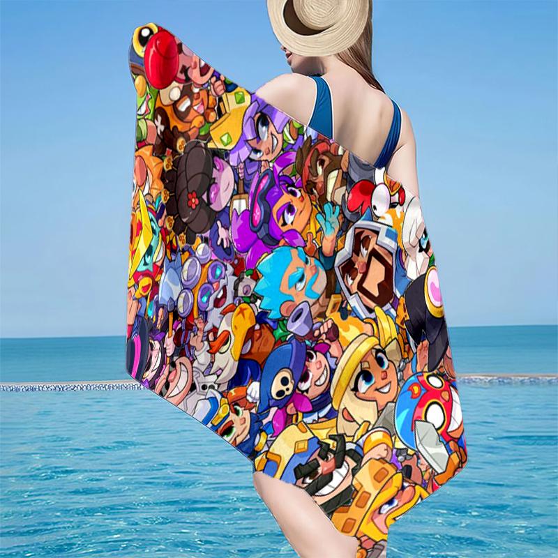Game Brawl Adventure Heroes Beach Towel, Super Soft Microfiber, Gift for Her/Him, Birthday, for Pool, Beach, Travel, Home Decor Fan Gifts
