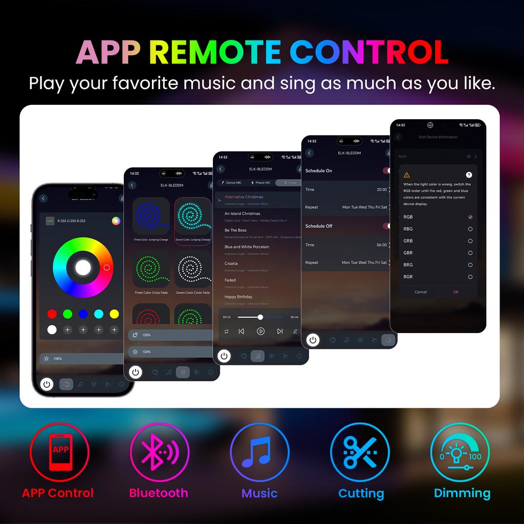 3AA Battery Box RGB Neon LED Strip Light 5V 108LEDs/M Waterproof Bluetooth APP Remote Control Flexible DIY Neon Sign Home Decor