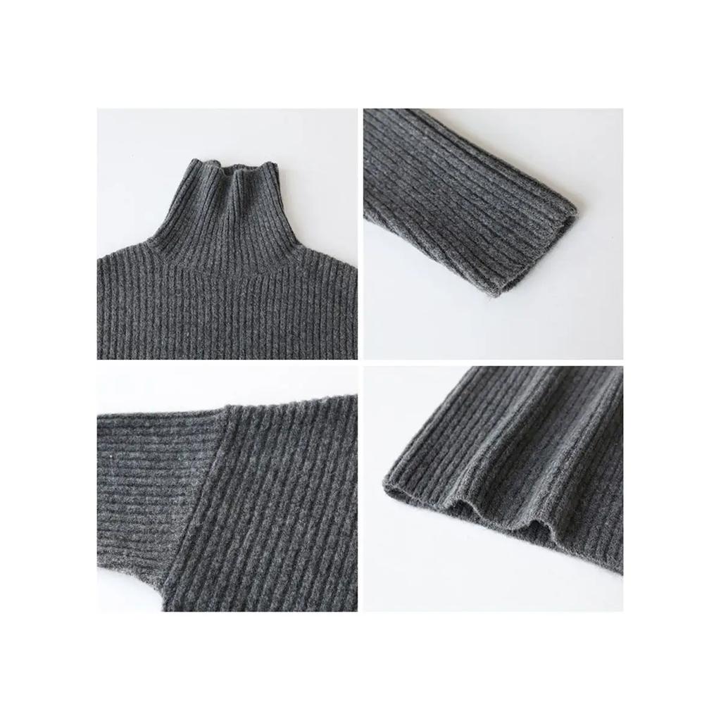 Long Sleeve Solid Comfortable Jumpers Korean Style Turtleneck Pullovers Autumn Winter Loose Casual Warm Knitted Sweater