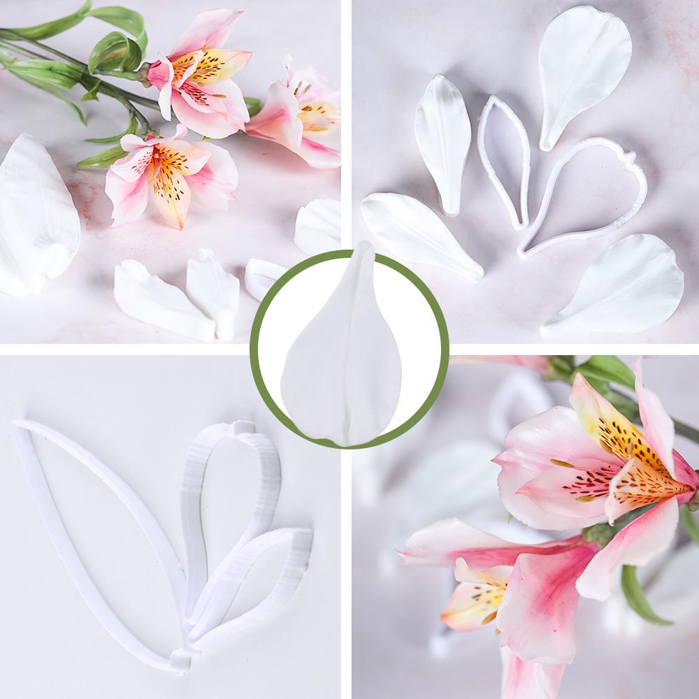 6pcs Alstroemeria Aurantiaca Flower Mold Set Fondant Cake Decoration Tools Kitchen Baking Tools Accessories