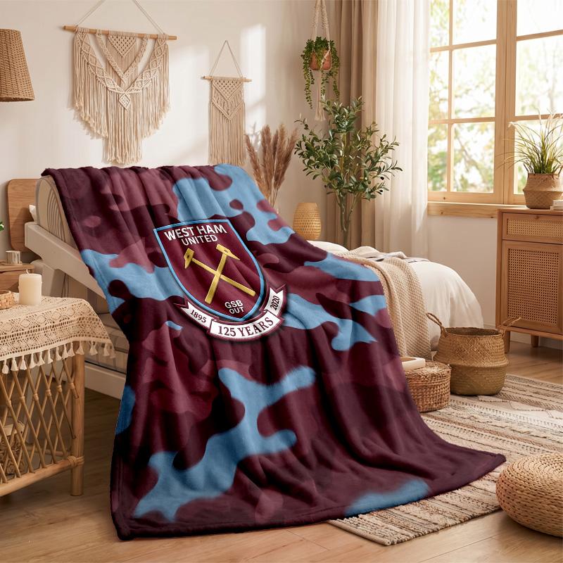 West Ham United Fußball Druck Flanell Decke Weich Warm Sofa Bett Überwurf Decke Für Zuhause Büro Schlafzimmer