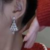 Zircon Christmas Tree Pendant Earrings - Versatile Fashion Studs, Celebrity Style Holiday Jewelry