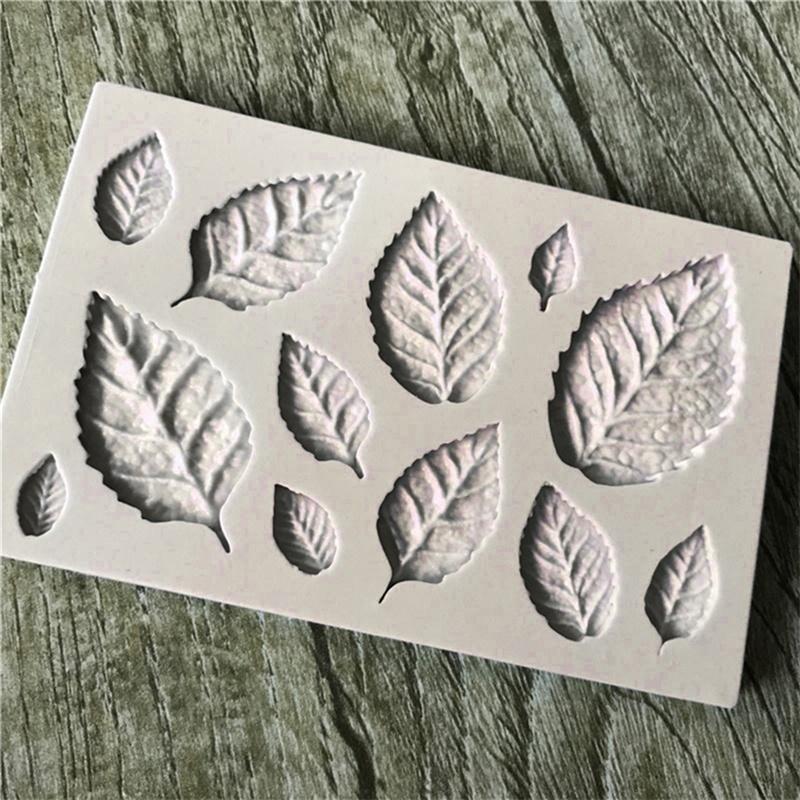 Rose Leaves Embellisment Silicone Fondant Mould Cake Decor Sugar Chocolate Mold