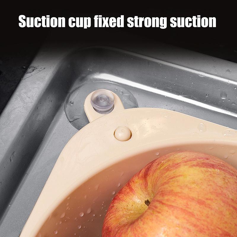 Kitchen Sink Triangle Drain Basket Plastic Food Vegetables Peel Egg Filter Storage Organizer Kitchen Shelf Rack Drainer
