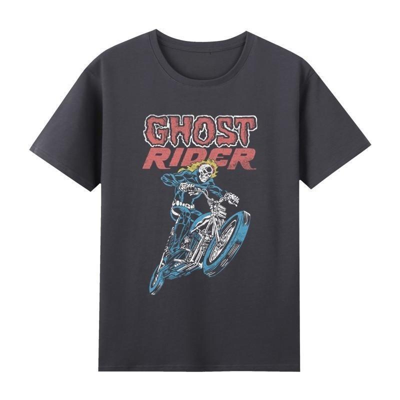 

Genuine Avengers Retro Ghost Rider Retro Comic Flower Men And Women With The Same T-shirt Short-sleeved TopJacket 4XL