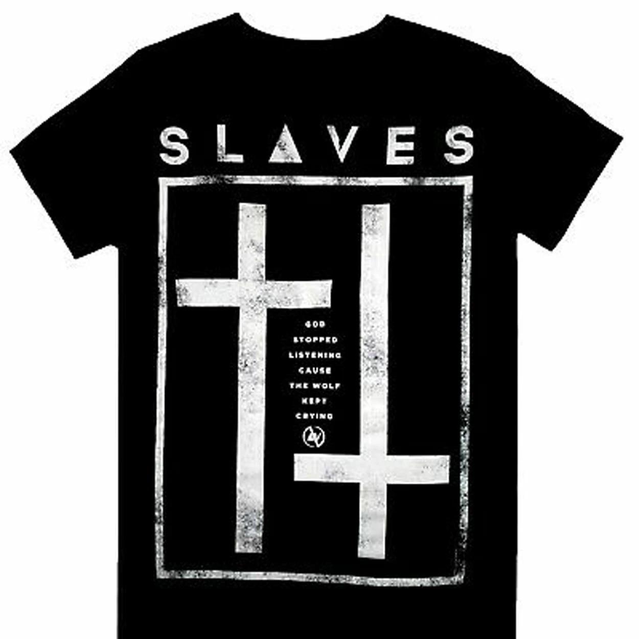 Official The Slaves God Stopped Listening Mens Black 100% Cotton T-shirt Mens Tees Top The Slaves Tee 4XL
