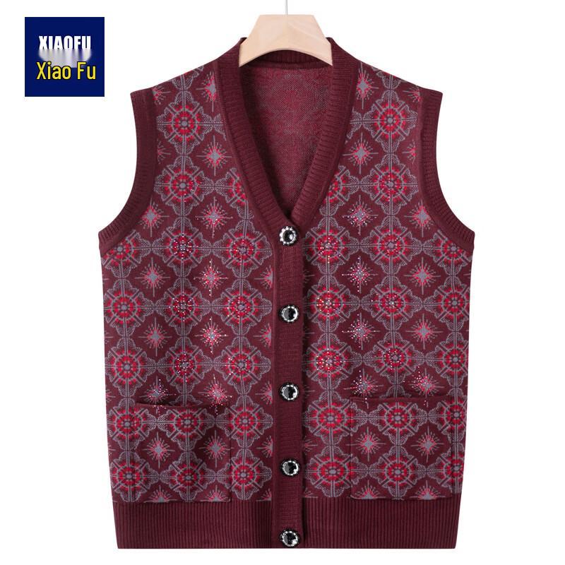 Women's Loose Knit Vest Cardigan for Mid-Aged & Elderly