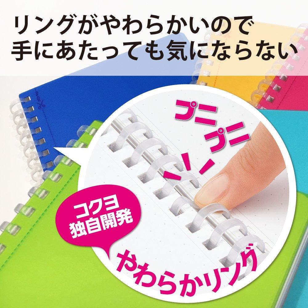 KOKUYO Soft Ring Grid Dot 80 Notebook, Clear, Ruled, B6, Sheets, Transparent, Su-SV548WT-T