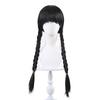 Wednesday Addams Family Costume Set for Girls Striped School Uniform Set Jacket, Skirt, Wig Set Halloween Costume