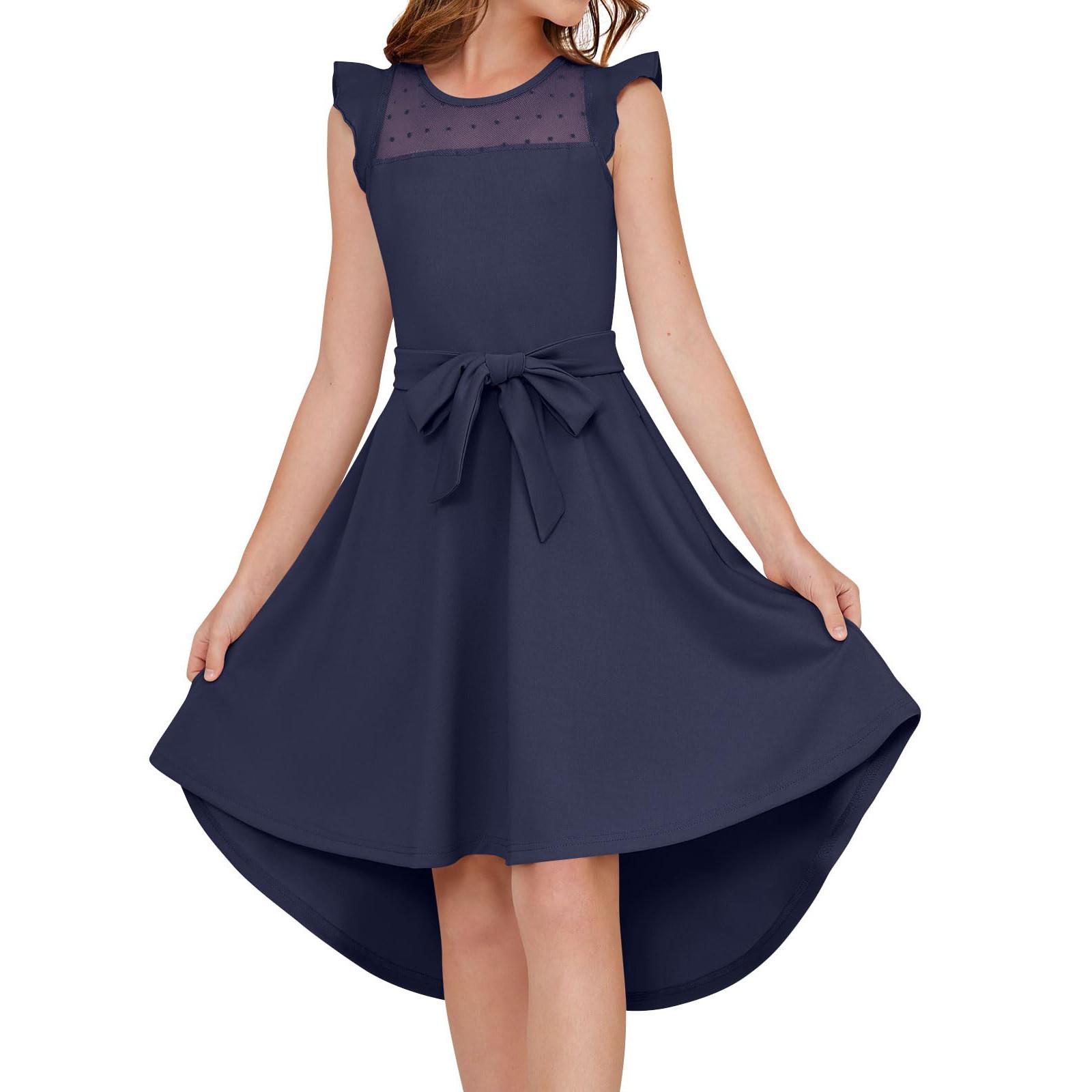 

Модное женское платье с плиссированными рукавами из сетки, повседневное, для вечеринки, с поясом и карманами, однотонное 160