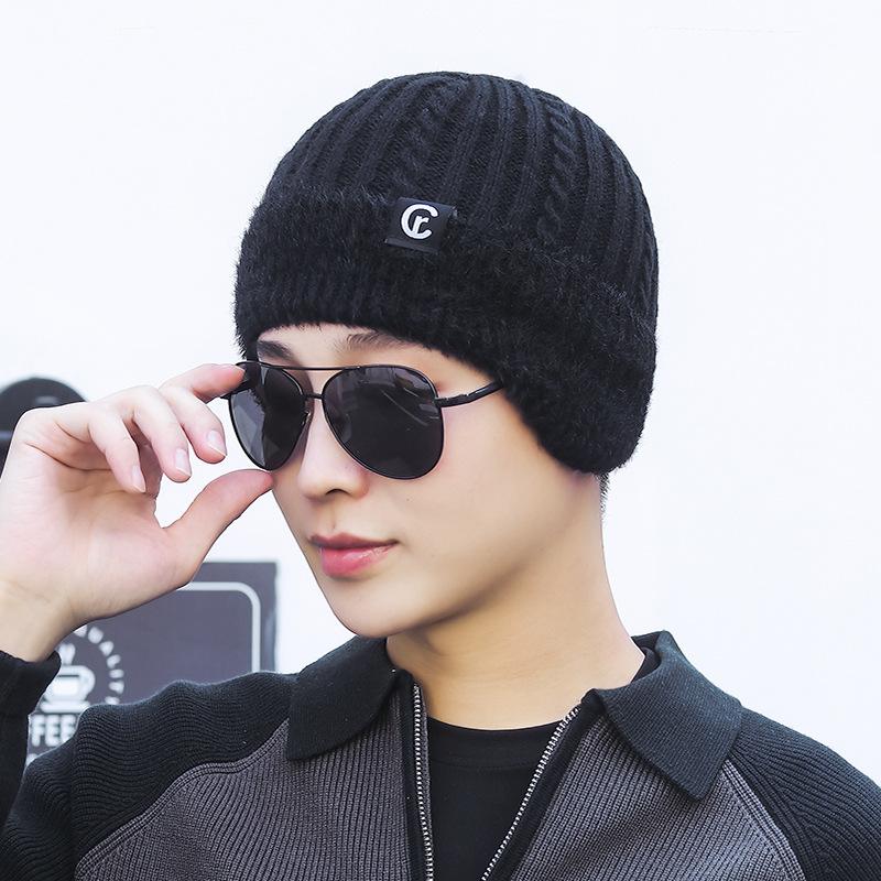 Wool Hat Scarf Two-Piece Winter Knitted Hat for Men Women Outdoor Riding Windproof Ear Protection Warm Hat